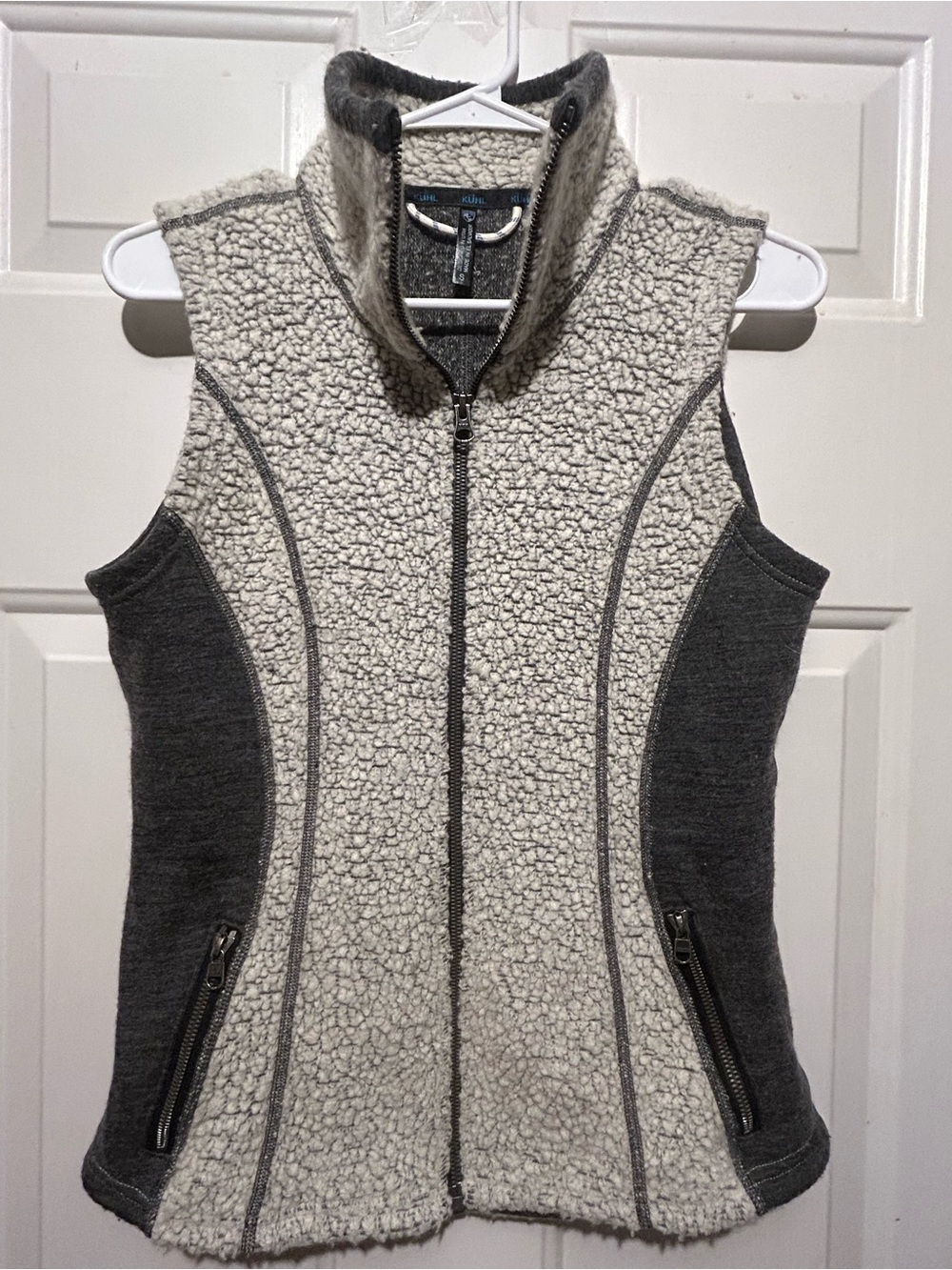 Kuhl Women's Gray & Charcoal Sherpa wool blend Zip-Up Vest